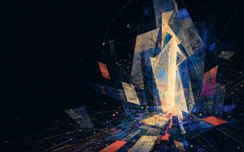 An original military science-fiction archive of angular routes, deep-space records and a luminous rift